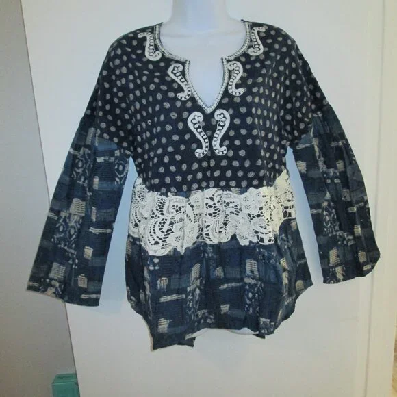 Saachi Embroidered Printed Cotton Top – Boho Elegance Meets Everyday Comfort - Picture 2 of 9